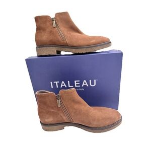 Italeau Foliana Booties Cognac Waterproof Ankle Boots Women's 8.5 US 39 IT‎